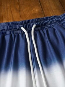 Manfinity NXTstreet 2 Stücke/Set Herren Lässig Farbverlauf Strick Fitted Raglan Kurzarm Outfit