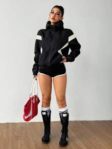 Exploreva Women Sports Jackets Winter Coats Winter Thermal Thick Warm Jackets, Winter Jacket Women's Casual & Outdoor Jacket Outdoor Hiking Jacket Women's Casual Jacket, Thermal Coats, Fall Winter Jacket, Thick Jacket KEEP WARM, Winter Coats Women Athleisure Jacket Black And Grey Jacket,Back To School