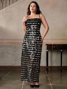 Anewsta Elegant Fitted Embellished Dress, Stylish Design, Suitable For Women Plus Size Dress - Black - View 4