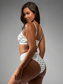 Missguided x Playboy 印花三角形文胸 V 领无线内衣弹力松紧带徽标印花可调节肩带休闲装 - 彩色 - 查看 2