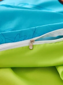 SCOOBY-DOO X SHEIN 3pc Cute And Simple Daily Bedding Set,Suitable For Single Bed/Double Bed/Queen Bed/King Bed, Dormitory/Home - Green - View 6