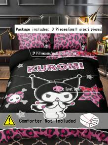 HELLO KITTY AND FRIENDS | SHEIN 卡通豹纹拼布床上用品套件 - 彩色 - 查看 8