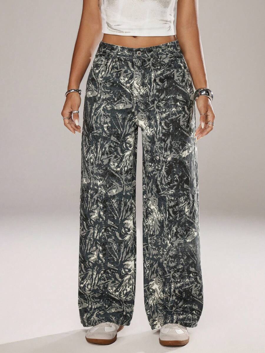 SHEIN ICON Quần jean ống đứng lưng cao phong cách retro đơn giản dành cho nữ - Nhiều màu - Xem 1