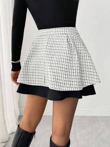 Rafferiza 女式法式厚面料双层半身裙 - 白色 - 查看 2