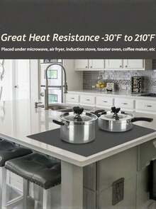 SHEIN 1件装，厨房台面垫，大号餐垫，台面保护垫，防滑耐热桌面保护垫，多用途垫，厨房用品，家居用品，秋冬家居装饰，圣诞节 - 灰色 - 查看 3