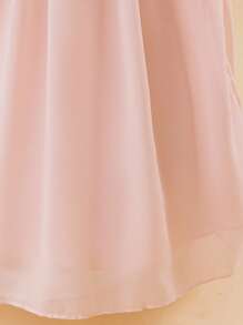 Glamorique Kids 年轻女孩优雅闪亮亮片无袖雪纺派对连衣裙，粉色 - 粉色 - 查看 5