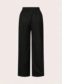 SHEIN Essnce 3 件套女士休闲腰带口袋直筒裤套装，适合夏季 - 彩色 - 查看 5