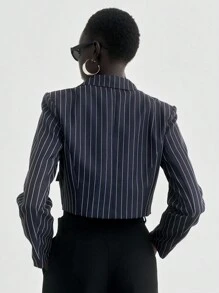 Lumivelle 万圣节女式商务休闲西装外套 - 藏蓝色 - 查看 2