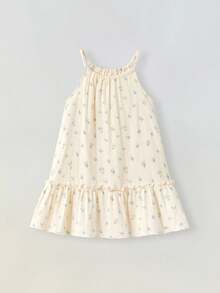 Maija Kids Maija Kids Váy yếm xếp nếp họa tiết hoa nhỏ xinh cho bé gái - Hồng - Xem 1