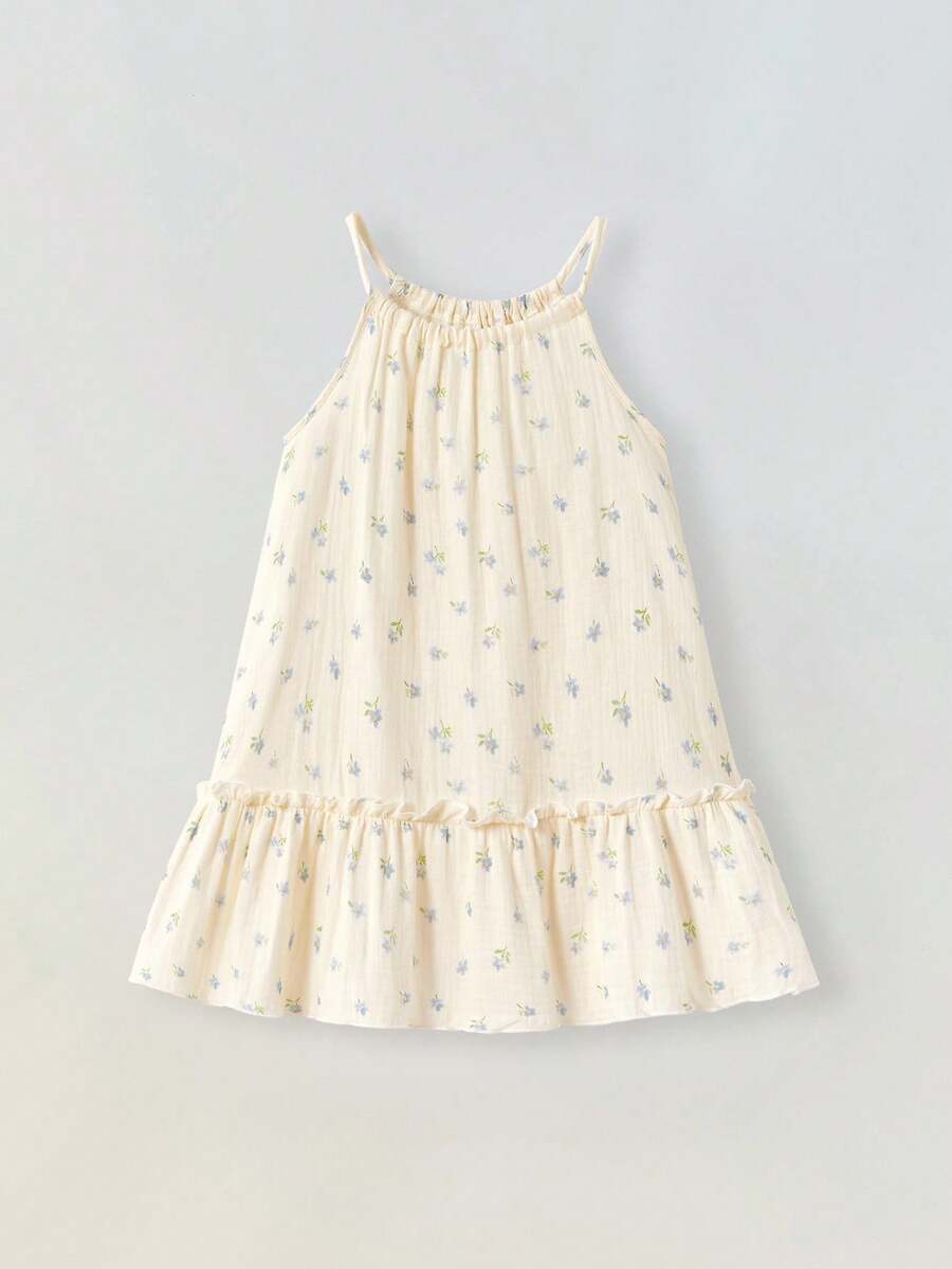 Maija Kids Maija Kids Váy yếm xếp nếp họa tiết hoa nhỏ xinh cho bé gái - Hồng - Xem 1