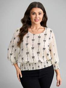 Comfylo Blusa de manga abullonada de unicolor casual de talla grande, elegante y con estilo para Año Nuevo, vacaciones de verano, San Valentín, otoño e invierno. Blusa elegante y con estilo para otoño e invierno, con look campestre femenino para salir