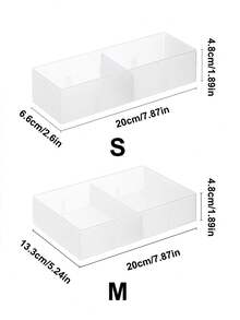 Madebyblanc 1 pieza Caja de almacenamiento estilo japonés simple con divisor - Organizador de mesa con estante escarchado para vajilla, cosméticos, divisor de cajón - Blanco - Ver 7