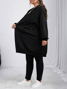 SHEIN CURVE+ Plus Size Skeleton Print Knit Elastic A-Line Dress, HalloweenGoth/Gothic Women Clothes/Halloween Plus Size /Halloween Costume,Fall Clothes For Women Winter Autumn/Autumn /Winter