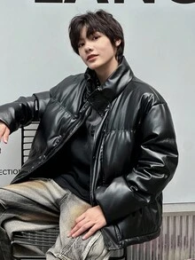 DAZY Teen Boys Padded Coat, Fall Leather Jacket