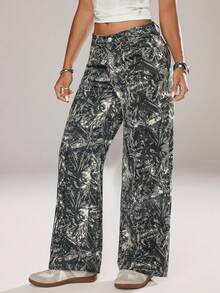 SHEIN ICON Quần jean ống đứng lưng cao phong cách retro đơn giản dành cho nữ - Nhiều màu - Xem 4