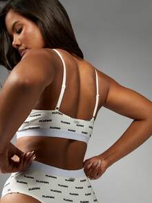 Missguided x Playboy 印花三角形文胸 V 领无线内衣弹力松紧带徽标印花可调节肩带休闲装 - 彩色 - 查看 5