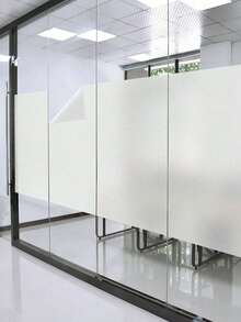 1 卷磨砂隐私窗膜 - 静电可移除玻璃膜 - 防紫外线，适用于办公室、会议室、浴室、客厅