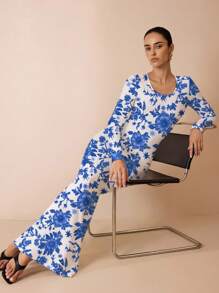 Glamance Warp Atelie Elegantes langes Partykleid, figurbetont, für Damen, Herbst/Winter