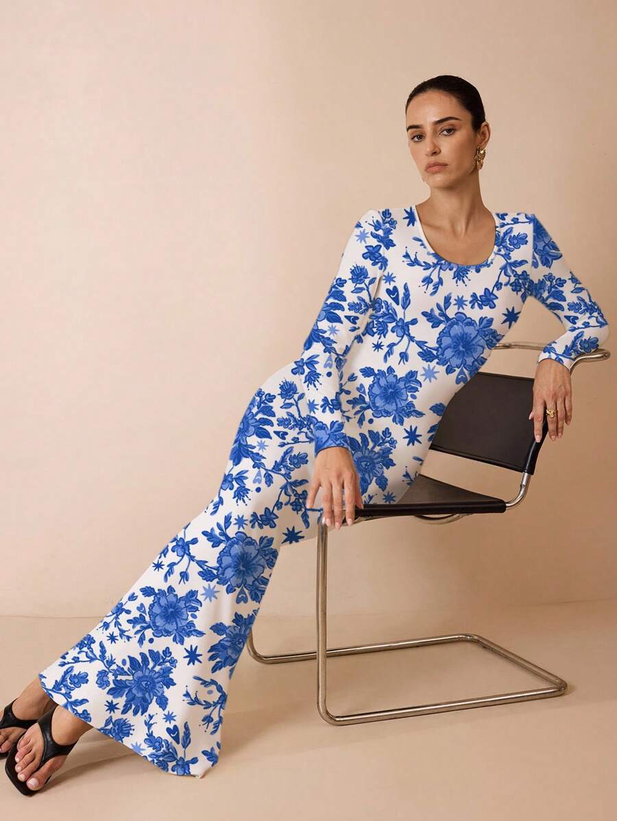 Glamance Warp Atelie Elegantes langes Partykleid, figurbetont, für Damen, Herbst/Winter