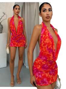 SHEIN SXY Đầm hở lưng cổ thấp đính kim loại họa tiết hoa gợi cảm, đầm hẹn hò, trang phục đi nghỉ mát cho nữ, áo đi chơi cho nữ, trang phục đi nhạc đồng quê, trang phục đi club gợi cảm cho nữ, đầm cổ yếm, trang phục đi xem hòa nhạc cho nữ, đầm thường ngày cho nữ, trang phục dự tiệc rave, đầm dự tiệc cho nữ, quần áo phong cách Boho cho nữ, đầm gợi cảm, trang phục đi ăn trưa cho nữ, trang phục đi du thuyền cho nữ, phong cách Fairycore, đầm gợi cảm, đầm đính đá, đầm màu hồng và cam. - Nhiều màu - Xem 3