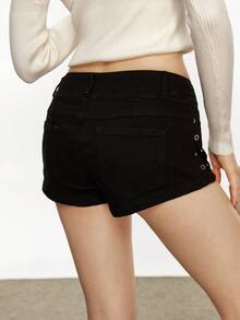 Rina Fox 女式朋克风格破洞紧身牛仔短裤