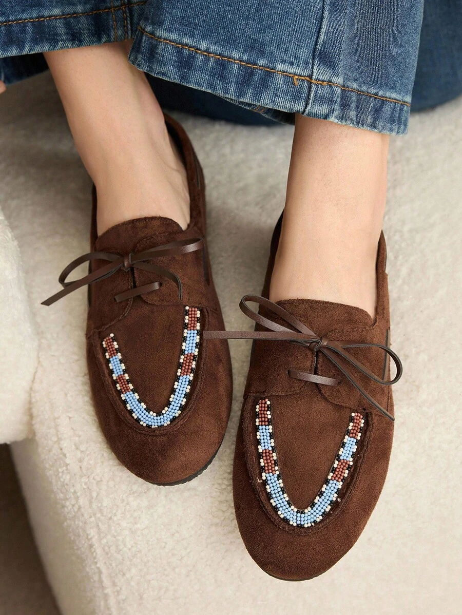 Rosivie Giày bệt màu nâu thời trang nữ - màu nâu - Xem 1