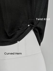 GLOWMODE Wool Knit Soft Knotted T-Shirt Casual Daily Baby Tee - Black - View 3