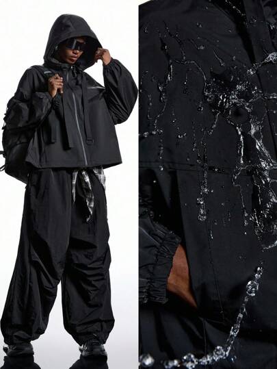 LYSMO 女士休闲百搭纯色连帽夹克