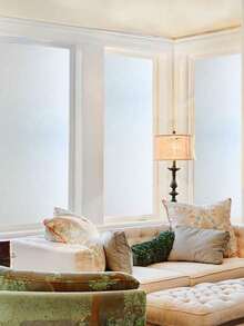 1 卷磨砂隐私窗膜 - 静电可移除玻璃膜 - 防紫外线，适用于办公室、会议室、浴室、客厅