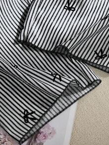 Snug Zone 女士条纹蝴蝶结睡衣裤套装（2件套），秋季服装，冬季 - 彩色 - 查看 4