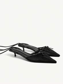CUCCOO CHICEST Women's Fashionable Black Kitten Heel Pumps - Black - View 7