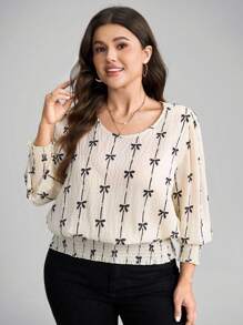 Comfylo Blusa de manga abullonada de unicolor casual de talla grande, elegante y con estilo para Año Nuevo, vacaciones de verano, San Valentín, otoño e invierno. Blusa elegante y con estilo para otoño e invierno, con look campestre femenino para salir