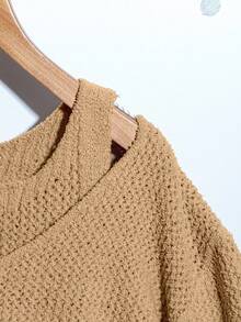 SHEIN LUNE 2pcs Versatile Fashion Commute & Travel Hollow-Out Knit Sweater Set Fall Winter Cloth For Women - Camel - View 6