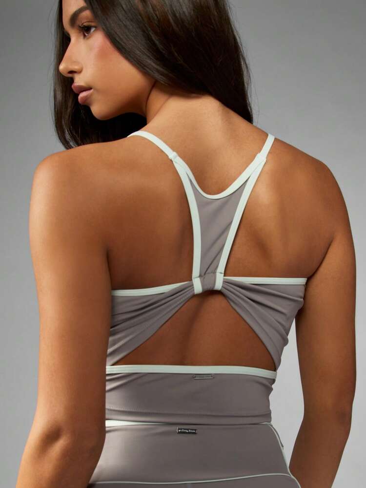 Missguided x Playboy Racerback Workout Bra High Impact Support Athletic Wear Moisture Wicking Compression Top For Training Running Yoga