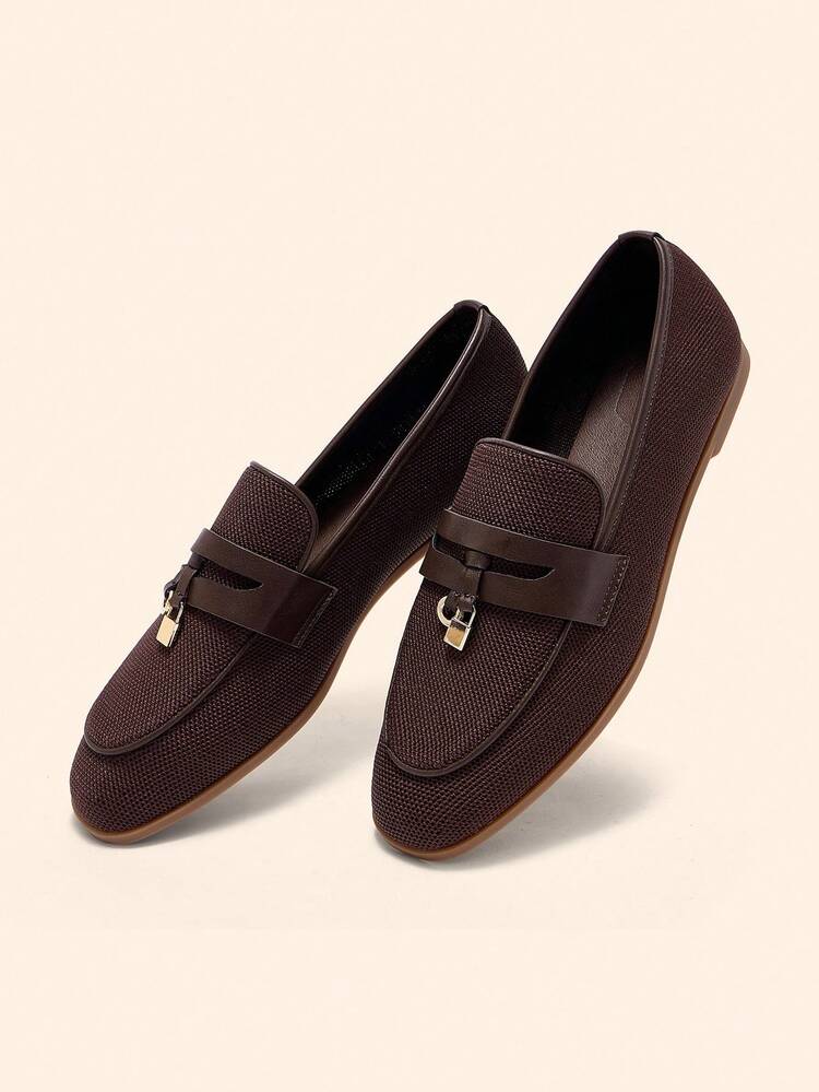 CUCCOO BASICS Women's Coffee Color With Gold Small Buckle Fashion Comfortable Flats For Christmas Spring Shoes