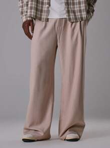 Musero Pinstripe Oversized Tailored Trouser Spring Summer Smart Casual - Apricot - View 2