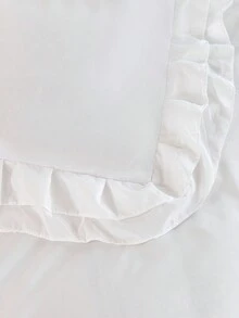 SHEIN X Care Bears 3pc Rainbow & Cartoon Bear Print Ruffle Trim Bedding Set,Gifts Suitable For Single Bed/Double Bed/Queen Bed/King Bed, Dormitory/Home - White - View 8