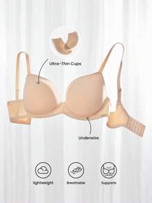 LUVLETTE Plus Dream Curve Support + Smooth Full Coverage Support T-Shirt Bra Nude Minimizer Bra Flexi SizeFReedom Bra - Aprikot - View 8