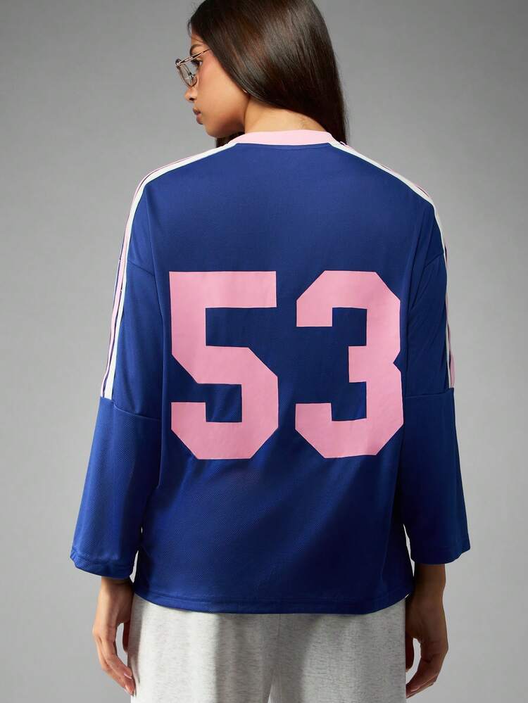 Missguided x Playboy Long Sleeve Football Jersey Top