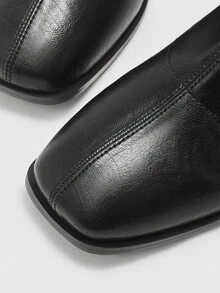 CUCCOO BIZCHIC Nuevas botas de tobillo de tacón bajo con punta cuadrada, ajuste ceñido y elástico, con cremallera trasera. Botines cómodos y versátiles para mujeres. - Negro - Ver 7
