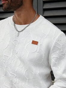 Manfinity CasualCool 大码男士纯色圆领长袖休闲套头衫，秋季