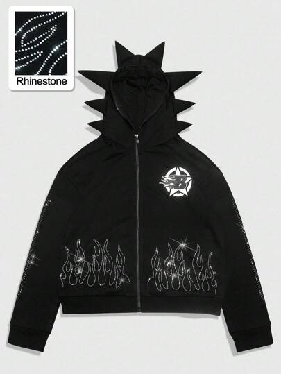 Street Life Chapeau avec antennes pour hommes avec Sweat-shirt-shirt orné de strass brillants