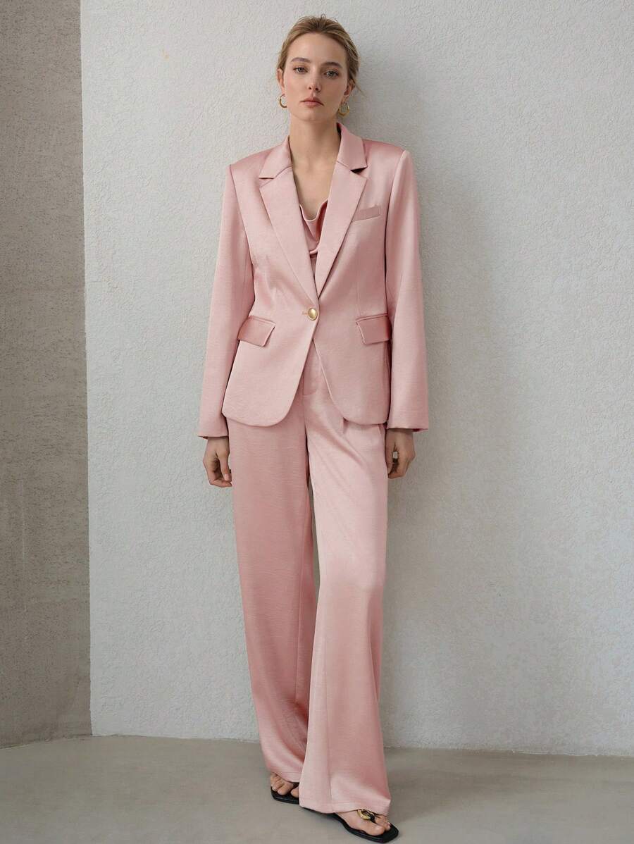 MOTF PREMIUM STRUCTURED SINGLE BUTTON BLAZER - Baby Pink - View 1