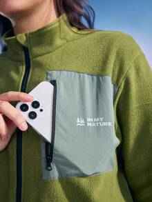 In My Nature Women's Autumn/Winter Contrast Color Patchwork Fleece Jacket Fleece Jacket Women Hiking Tops For Women Women Hiking Clothes Women Winter Jacket Women Fleece Pullover