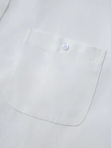 Calvornis 男士正装衬衫 纯色长袖弹力防皱正装衬衫 商务休闲纽扣衬衫 修身正装衬衫 男士修身衬衫 男士弹力衬衫 白色正装衬衫 男士商务休闲衬衫 - 白色 - 查看 6