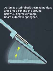 SHEIN 1 件免提拖把，平板拖把带不锈钢手柄，干湿两用，旋转拖把垫，夹式设计带拧干，瓷砖和硬木地板清洁，浴室清洁工具，吸水拖把，木地板平板拖把（含拖把垫*1），保护地板，无残留 - 彩色 - 查看 6