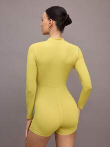 Activina Women's Solid Color Minimalist Long Sleeve Jumpsuit For Everyday Wear