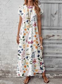 EMERY ROSE 女式休闲简约百搭碎花连衣裙，春夏