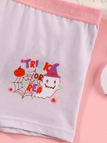 5件装 女童万圣节草莓印花可爱水果派对柔软棉质内裤 - 彩色 - 查看 5