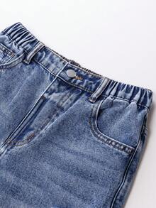 Sparklyn Tween Girls' Distressed Boyfriend Jeans, Retro American Style Loose Fit Wide Leg Casual Denim Pants, Blue Tween Girl' Retro Washed Denim Wide Leg Jeans, Classic All-Match Versatile Design Tween Girls Baggy Jeans For Kids Y2k Jeans Kids Wide Leg Jeans Kids Flare Jeans For Girls Wednesday Addams Y2k Baggy Jeans Girls Wide Leg Jeans Girls Ripped Jeans Tween Girls Distressed Denim Fall Winter